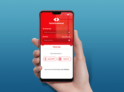Redesign App Bank TechCombank app chat design landing landing page skecth ui ux web