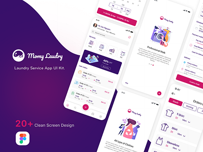 Momy Laundry: Laundry App UI Kit by Uoc Nguyen on Dribbble