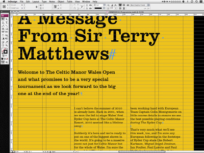 Celtic Manor Wales Open Programme graphic design typography