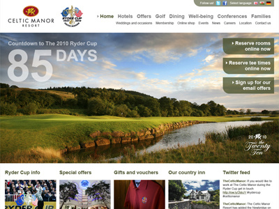 Celtic Manor Resort new homepage proposal design web website