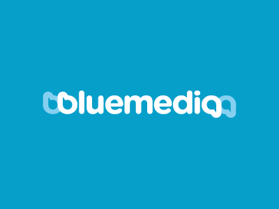 Bluemedia blue logo logotype social media speech marks