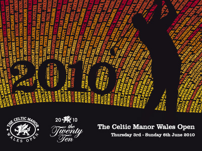 Celtic Manor Wales Open 2010 graphic design typography