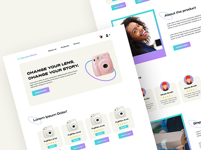 Camera Store Landing Page Design Concept design graphic design typography ui ux