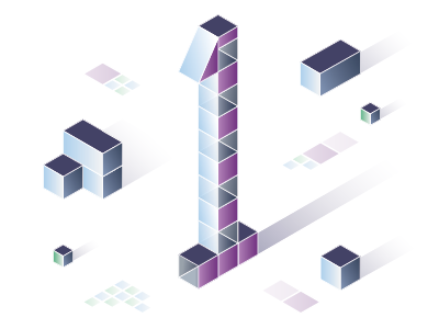 Isometric One isometric landscape numbers