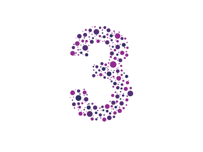 Bubble Three anniversary bubbles dots number