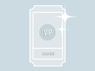 VIP Silver flat gloss ticket vip