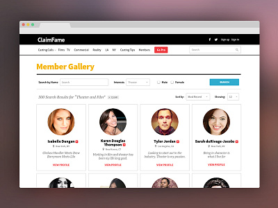 Member Gallery member gallery profiles ui