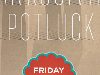 Thanksgiving Potluck holiday poster potluck typography woods