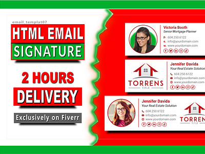 Email signature, email design, html signature, gmail signature
