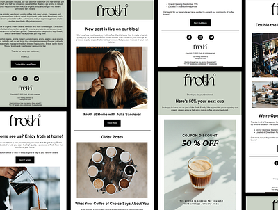 Froth E-Mail Marketing branding coffee design email email marketing graphic design illustrator logo mailchimp minimalist typography
