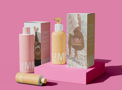 Lummi Sunscreen Packaging bold branding bright design graphic design illustration illustrator logo package design packaging summer typography
