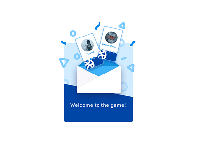 Welcome ! blue illustration invite mail page ui welcome