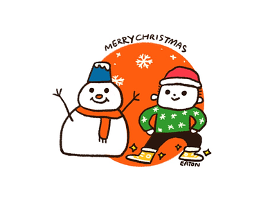 Merry Xmas ! cartoon design handdraw illustration ipadpro merrychristmas snowman