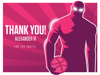 Thank You Alexander VI basketball debut draft dribbble firstshot gamer graphicdesign illustrator invite thank-you thanks