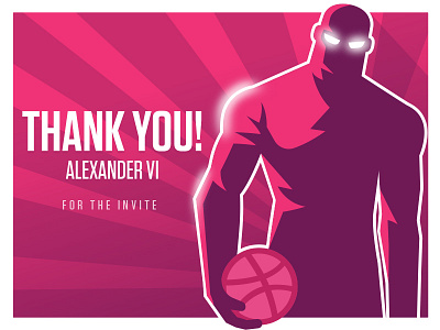 Thank You Alexander VI basketball debut draft dribbble firstshot gamer graphicdesign illustrator invite thank you thanks