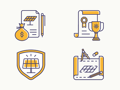 Solar energy icons