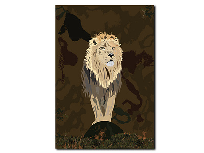 The King animal animalillustration art design designer forest illustration illustrator jungle jungleking lion vector