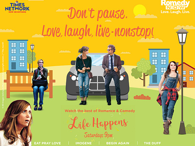 Life Happens | Emailer art branding channel design designer emailer graphic graphicdesign graphics hollywood illustration illustrator layout layouting mn movie romedy romedynow timesnetwork vector