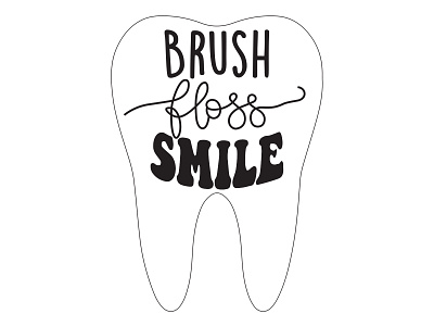 Brush Floss Smile design graphic design illustration vector