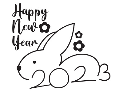Happy Lunar New Year 2023 - Year of the Rabbit design graphic design illustration vector