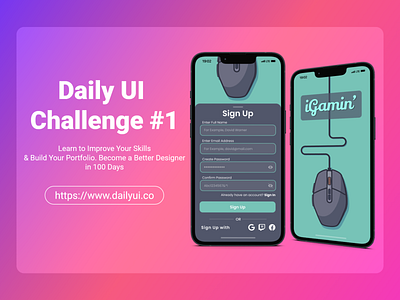 Daily UI Challenge #001 #dailyui app branding dailyui dailyuichallenge design graphic design illustration logo typography ui ux vector