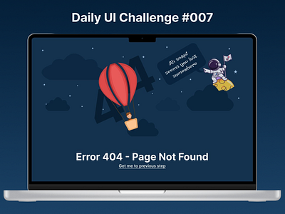 Daily UI Challenge #007 #dailyui 404 app branding dailyui dailyuichallenge design error 404 graphic design illustration logo ui vector
