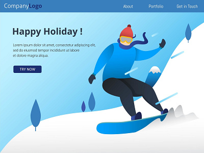 Winter Sport | Landing Page character flat illustration snowboard sport vector winter