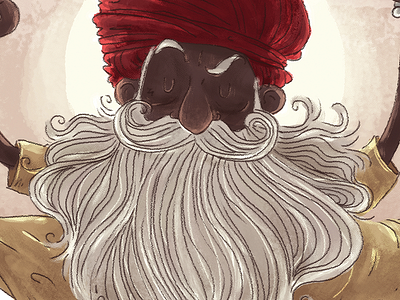 Guru beard character editorial guru illustration intuos photoshop