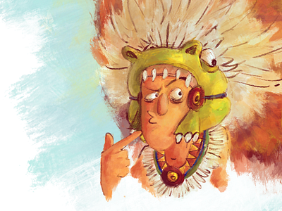 Azteca aztec colors frog illustration indian intuos photoshop sketch