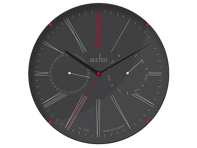 Sketch Collection - Day Date Wall Clock Dark (Acctim) clock colour concept dark date day design illustrator sketch