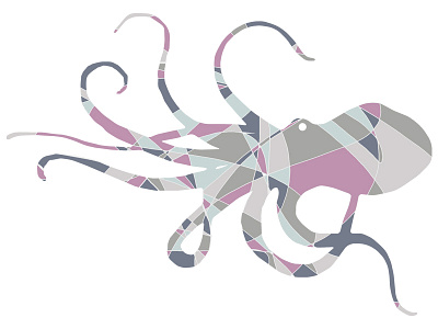 Broken Animals - Octopus animal colour experiment illustration line octopus tablet test