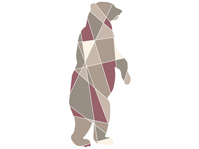 Broken Animals - Bear animal bear colour experiment geometric illustration line tablet test