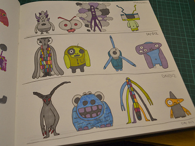 Drawing a Day - Day 12 and 13 - Monsters a characters colour day drawing hand illustrations improvement marker pro sketch