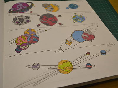 Drawing a Day - Day 14 and 15 - Planets a colour day drawing hand illustrations improvement marker planets pro sketch