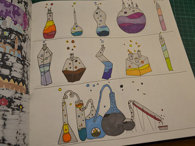 Drawing a Day - Day 20 - Bottles bottle capture colour day drawing hand illustrations improvement marker pro scene sketch