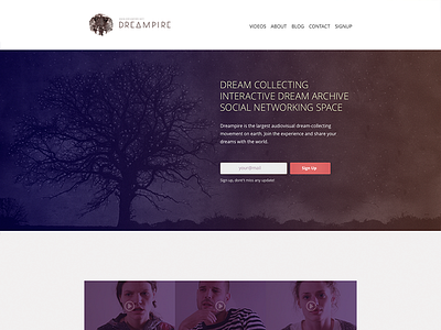 Dreampire landing page design dream dreaming landing landing page webdesign