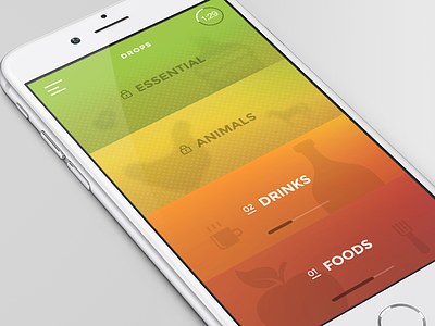 Drops Redesign - Main 5minutes app drops interface ios iphone learning main navigation ui