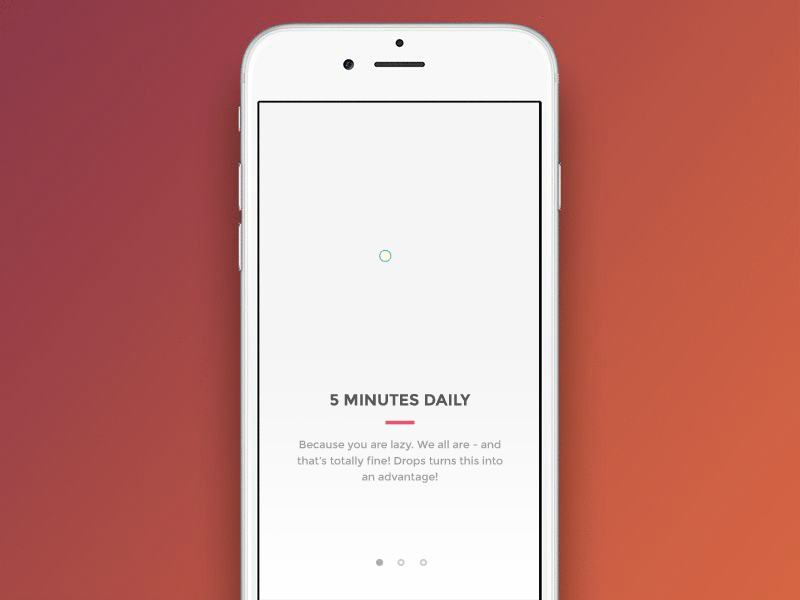 Drops Welcome Animations 5minutes app drops interface ios iphone learning onboarding splash ui welcome