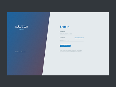 Navega Platform - Sign in design financial interface log in log in navega sign in sign in ui ux webdesign