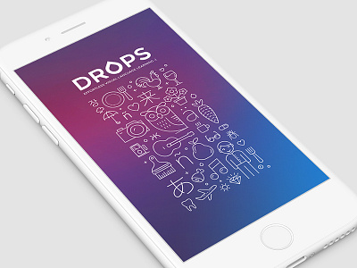 Drops Splash screen 5minutes app design drops interface ios learning mobile splash ui words