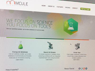 Mcule Dribble01 biotech design landing page startup