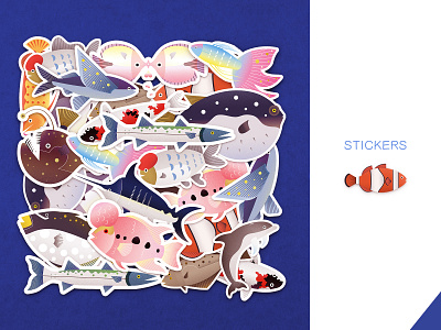 stickers fish icon illustration stickers