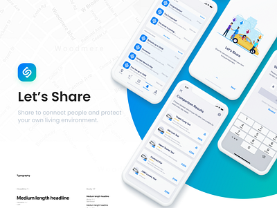 [UI Kit] Shaco - Car Sharing (IOS App) by luongmanhhuy clean modern personas simple ui