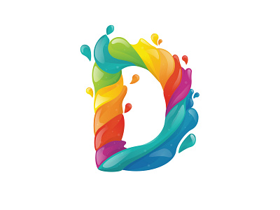 Logo Design - D "Drenched" color drink illistration juice liquid logo logo 3d