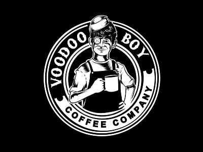 voodoo boy coffee company art nouveau artdeco barista character coffee gentleman halloween hand drawing handdrawing horror illustration logo retro vintage vintagelogo