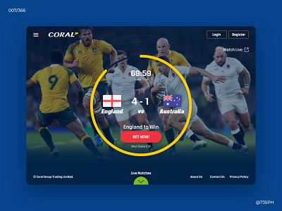 Online Sports Betting betting dailyui design landing page online redesign concept rugby league sports ui ux web
