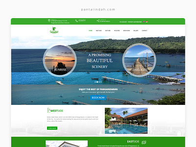 Pantai Indah Pangandaran beach company design green hotel indonesia pangandaran resort scenery ui ux web website design