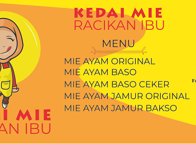 Banner Kedai Mie Racikan Ibu animation branding design illustration logo