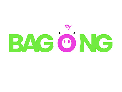 bagong (pig) animation design illustration logo negativespace typography