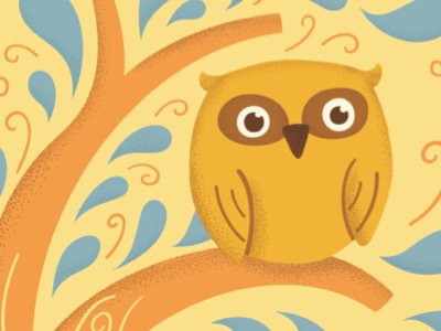 owl dude for a kid's room illustration owl yellow